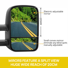 Pair L+R Extendable Towing Mirrors for Toyota Hilux 2015/7-2019 Black