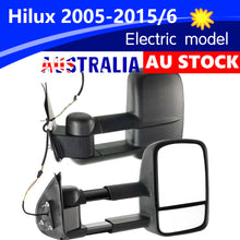 Pair L+R Black Extendable Towing Mirrors for Toyota Hilux 2005-2015