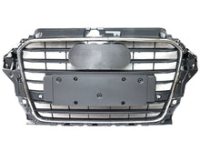 Dark Gray W/Chrome Frame Front Bumper Grille fits 2014-2016 Audi A3