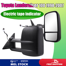 Electric Black Extendable Towing Mirrors for Toyota LandCruiser 100 1998-2007