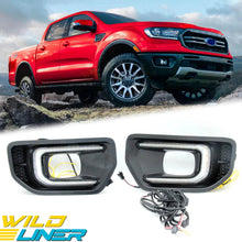 LED DRL Fog Daytime Running Light w Turn Singal For Ford Ranger XLT 2022-2023
