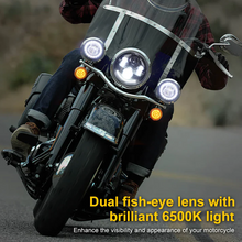 Pair 4.5 inch LED Fog Lights Clock Design For Harley Road King Electra Glide Motorcycle Model