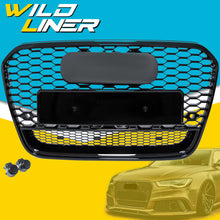 Glossy Black Front Mesh Grille Grill For Audi A6 S6 C7 2012-2015 fg66