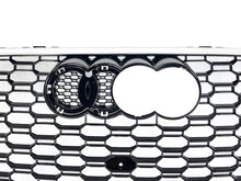 RS4 Style Honeycomb Front Grille Chrome Frame For Audi A4 B9 S4 2017–2019
