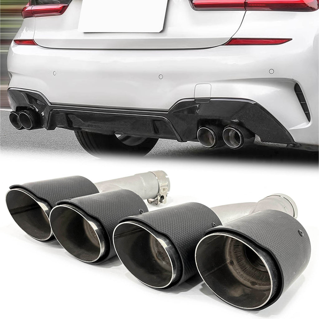 Matte Carbon Quad Exhaust Tips - For BMW G20 M340i 2019-2022 ...
