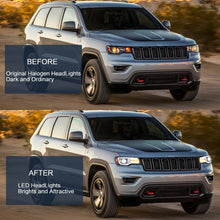 Pair Chrome LED Headlights w/Animation For 2014-2022 Jeep Grand Cherokee DRL Sets