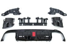 Rear Diffuser w/ LED Brake Light + Exhaust Tips For Mercedes W205 Sedan AMG Bumper 2015-2020