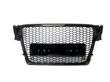 Gloss Black RS4 Style Front Bumper Hex Mesh Grille For Audi A4 S4 B8 2009–2012