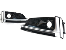 Black+Chrome Fog Light Grille Bezels For Audi A5 S-Line S5 2018 2019