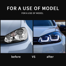 Headlights LED DRL w/Sequential For Golf 6 MK6 2010-2014 Front Light Lamps