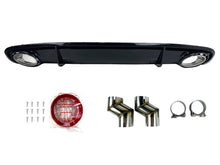Black Rear Diffuser + Chrome Exhaust Tips for Audi A4 B8.5 Non-Sline 2013-2016 di199
