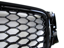 Badgeless RS4 Style Gloss Black Honeycomb Front Grille For Audi A4 S4 B8 2009–2012