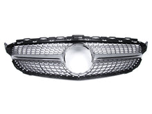 Silver Diamond Front Grille for Mercedes W205 S205 C205 A205 2015-2018 w/o Camera pz127