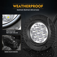 Pair 4.8" LED Round OffRoad Driving Spot Pods Flush Mount Fog Reverse Truck 4WD 12V