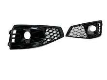Pair Front Bumper Fog Light Grille Covers For Audi A4 S4 B9 2020-2024
