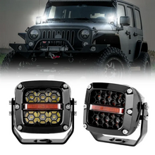 Pair 3.5 inch 60W LED Work Driving Fog Light Bar Mounting Bracket for Off Road Pickup Truck Jeep ATV UTV Motorcycle