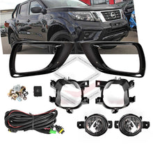 Full Fog Light Spot Driving Lamp KIT Black For Nissan Navara D23 NP300 2015-2021