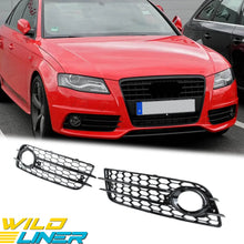 Pair Front Bumper Fog Light Grille Covers For Audi A4 S-Line / S4 2009-2012