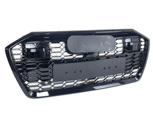 RS6 Style Black Front Bumper Grill for Audi A6 C8 S6 2019-2024 with ACC