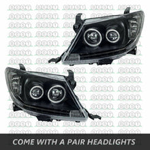 DRL LED Projector Angel Eye Headlights For Toyota Hilux 2005-2011