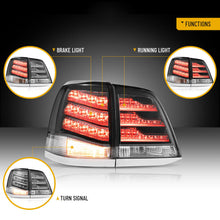 Full LED Tail Lights Assembly For Toyota Land Cruiser 2008-2015 Rear Lamps