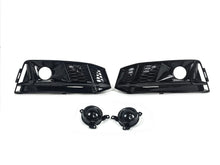 All Black Fog Light Grille Covers Left+Right Audi A4 B9 S-Line S4 2017-2019