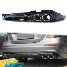 E53 AMG Black Rear Diffuser + Silver Exhaust Tips for Mercedes E W213 2016-2019 Pre-LCI di30