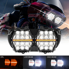 240W LED Dual Headlight Head Lamp for Harley Davidson Road Glide 2015-2024 Models