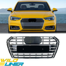 Chrome S4 Style Front Grille For Audi A4 B9 S4 2017–2019 Front Bumper Grill