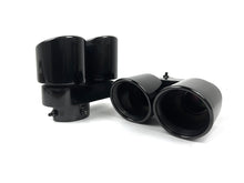 Black Twin Exhaust Tips Tailpipe for BMW X5 G05 X6 G06 X7 G07 40i 2019-2024