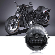 60W LED Headlight For Harley Davidson VROD VRSCA VRSC 2002-2017 HI/Low Beam Motorcycle Headlamp
