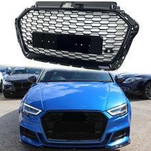 RS3 Style Badgeless Front Grille Black Honeycomb For Audi A3 S3 8V 2017–2020