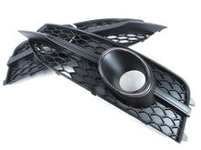 For 2012-2015 Audi A7 S-Line S7 Honeycomb Front Bumper Fog Light Grille Cover Black/Chrome