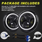 Pair 7'' Round LED Headlights Hi/Lo Beam DRL Turn Lamps For Mazda MIATA MX-5
