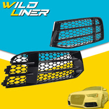 Gloss Black Fog Light Grille Covers Left+Right Audi RS5 2010-2016