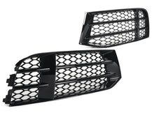 Gloss Black Fog Light Grille Covers Left+Right Audi RS5 2010-2016