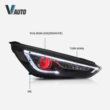 LED Headlights With Demon Eyes Sequential Turn Signal For 2015-2018 Ford Focus