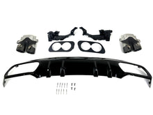 C43 Style Rear Diffuser + Round Tips for Mercedes W205 C200 C250 C300 Sedan 2015-2021 Non-AMG
