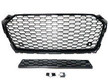 For 2017-2019 AUDI A5 S5 B9 Honeycomb Front Bumper Grille Grill Gloss Black