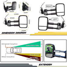 2x L+R Extendable Towing Mirrors For Mazda BT-50 UP UR 2012-2019 Black