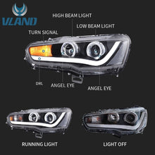 Pair LED Headlights For Mitsubishi Lancer CF CJ EVO X Sedan 2007-2018 DRL Front Lamps