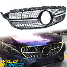 Black+Silver Diamond Front Bumper Grill for Mercedes C-Class W205 C205 A205 2015-2018 pz128