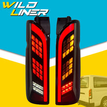 Smoke Black Full LED Tail Lights For Toyota Hiace 2005-2018 Rear Lamps w/ Sequential Indicators