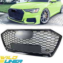 For 2019-2024 Audi A6 S6 C8 Gloss Black Front Bumper Mesh Grille Honeycomb Grill RS6 Style