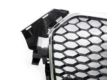RS4 Style Honeycomb Front Grille Black + Chrome Frame For Audi A4 S4 B8.5 2013–2016
