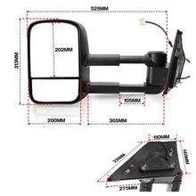 Pair of Extendable Towing Mirrors for Toyota Landcruiser 200 Series 2007-2019