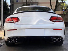 C43 AMG Style Rear Diffuser + Silver Exhaust Tips For Mercedes-Benz W205 C205 C300 C43 Coupe AMG 2015-2021
