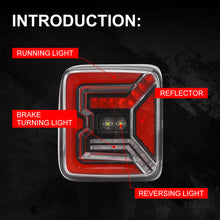 Clear LED Tail Lights Reverse/Turn Signal/Running/Brake for Jeep Wrangler JL 2018-2024