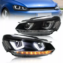 Headlights LED DRL w/Sequential For Golf 6 MK6 2010-2014 Front Light Lamps