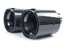 Dual Carbon Fiber Exhaust Twin End Tips Tail Pipe Pair for BMW 63mm in 101MM out